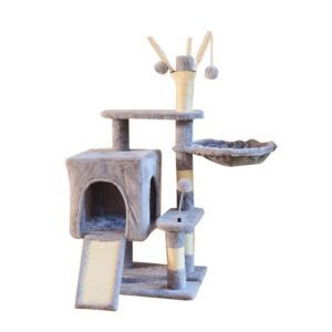 Torre De Gatos Árvore Arranhador Brinquedo Casa Cama Luxo 4 Andares