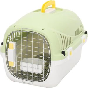 Cat house Jaula de Transporte para Coche Transportín Portátil para Gatos y Perros Pequeños Avocado color